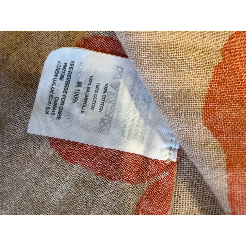 Madewell Poppy Floral Stripe Button Front Tie Back Midi Dress Orange XS - Picture 6 of 12